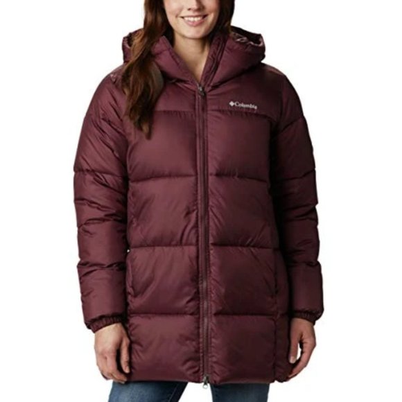 NWT Columbia Women's Puffect Mid Hooded Jacket, Malbec, X-Large - Picture 1 of 8